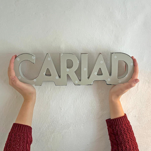 Decoration - Wooden Word - Cariad / Love / Sweetheart