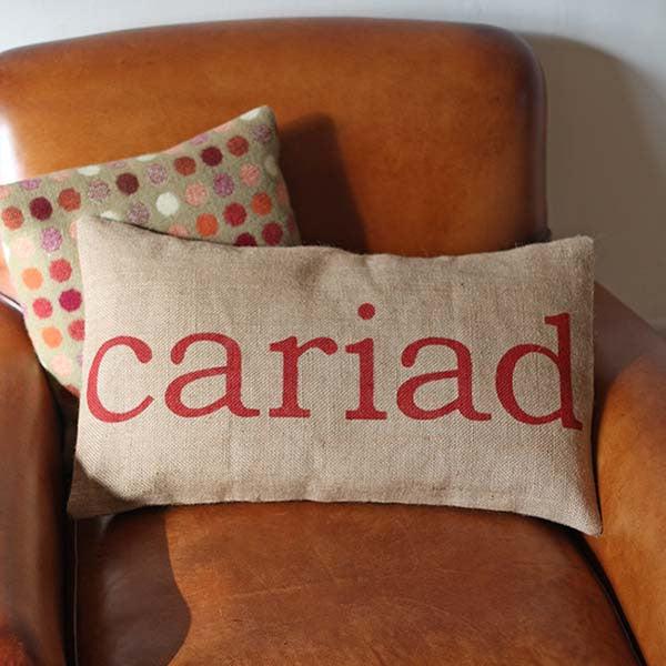 Cushion Cover - Welsh - Cariad / Love