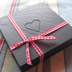 Heart Coasters - Welsh Slate - Set of four-Kitchen-The Welsh Gift Shop