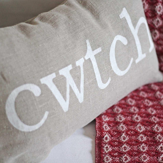 Cushion Cover - Welsh - Cwtch - Linen