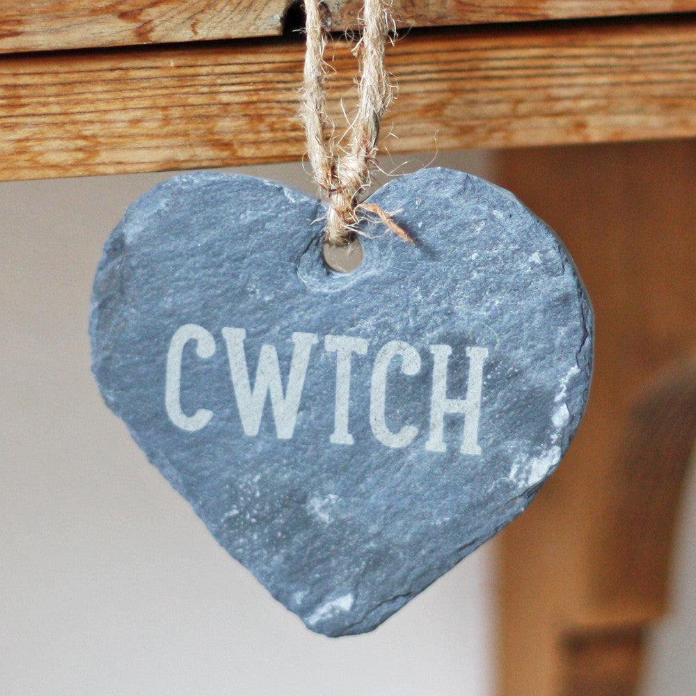 Slate Heart - Hand Made in Wales - Cwtch