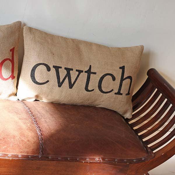 Cushion Cover - Burlap - Cwtch