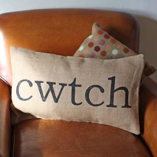 Cushion Cover - Burlap - Cwtch / Cwtsh