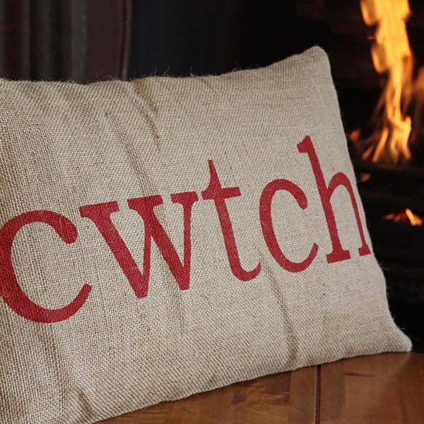 Cushion Cover - Burlap - Cwtch / Cwtsh