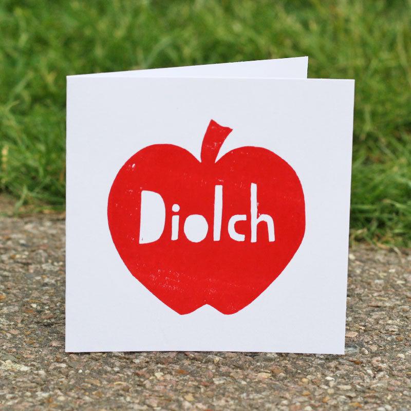 Card - Apple for Teacher - Diolch / Thank You
