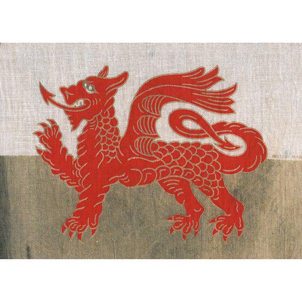 Card - Vintage Welsh Flag - Dragon