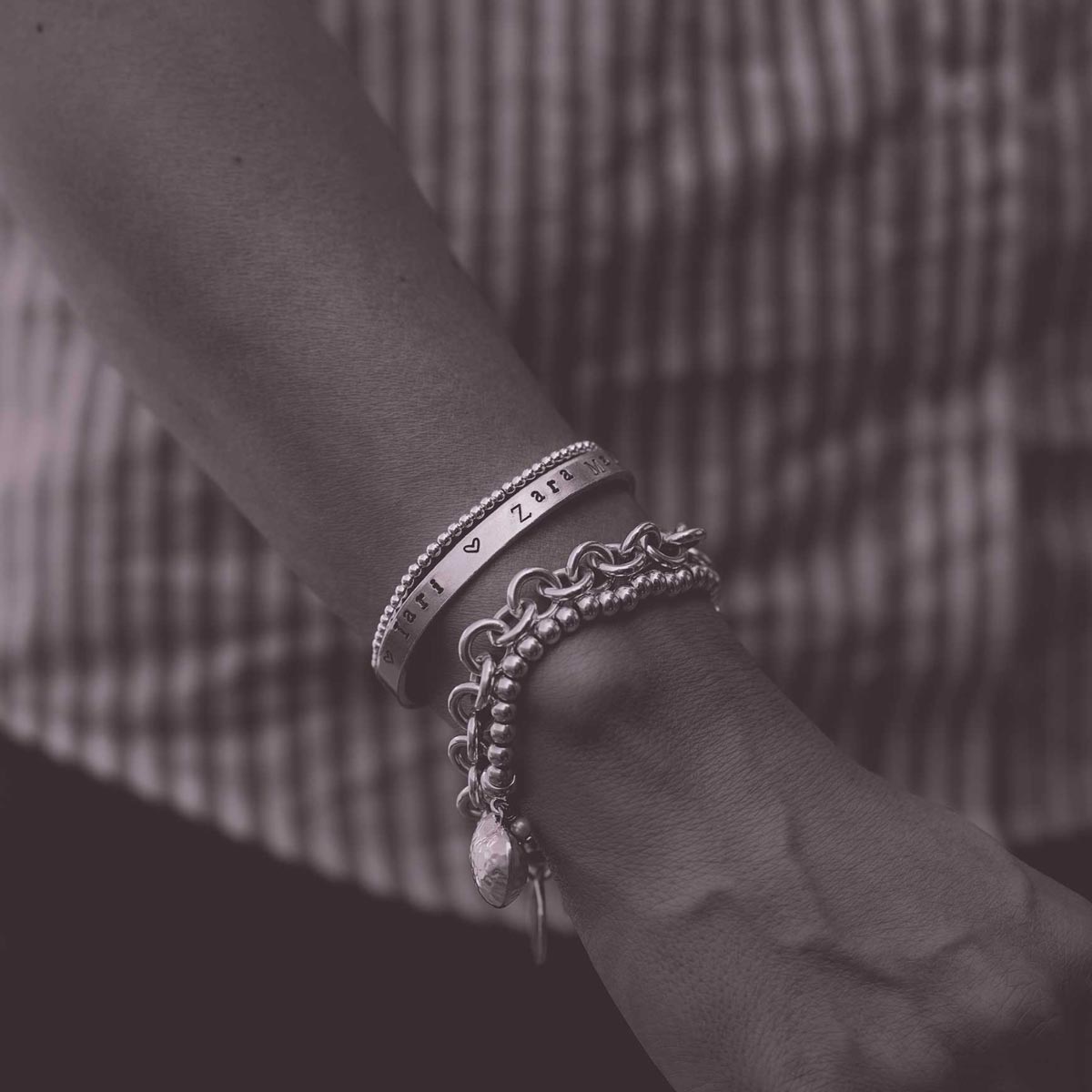 Bangle - Hand-stamped Aluminium - Personalised - Adult