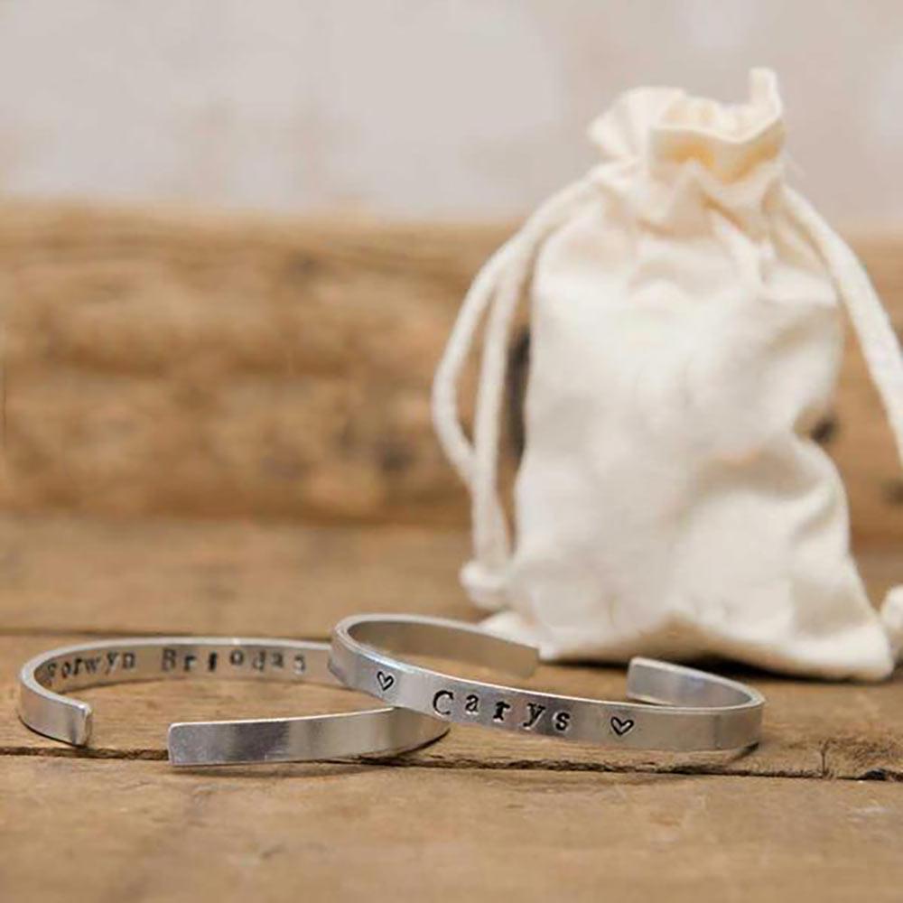 Bangle - Hand-stamped Aluminium - Personalised - Adult