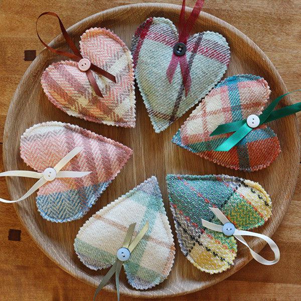 Welsh Lavender Heart - Welsh Blanket - Handmade