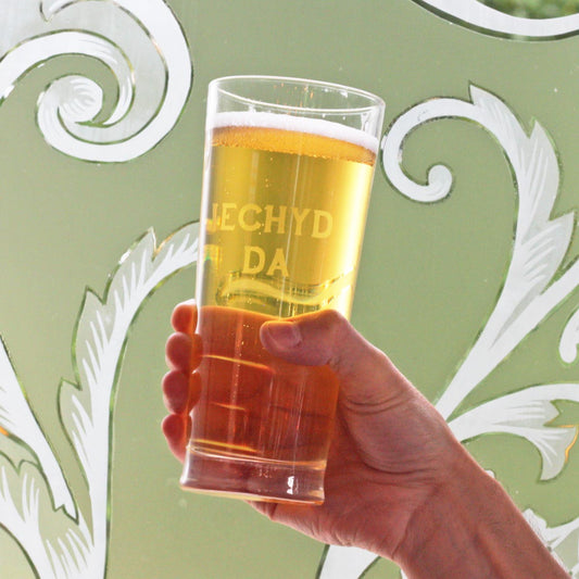 Pint / Beer Glass - Iechyd Da - Good Health - NEW
