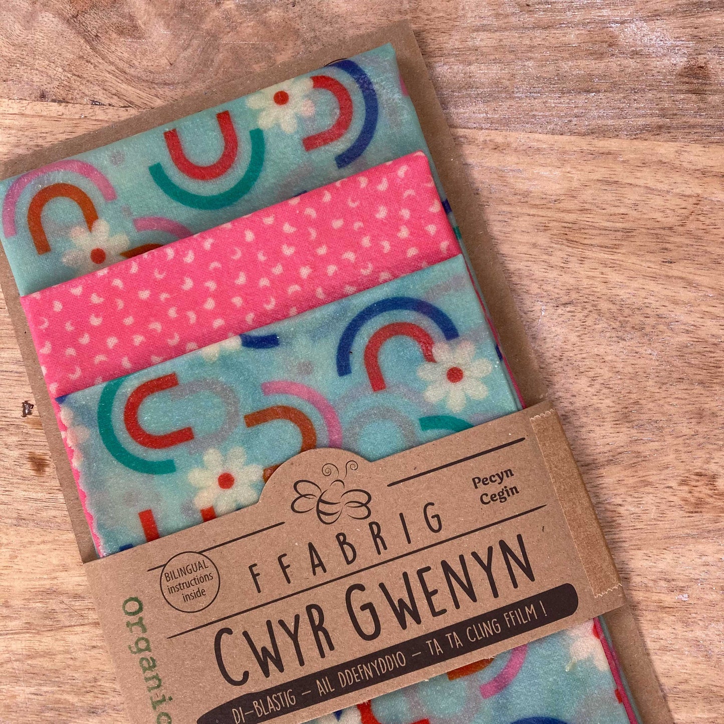 Beeswax Wraps - Kitchen Pack - Enfys / Rainbow