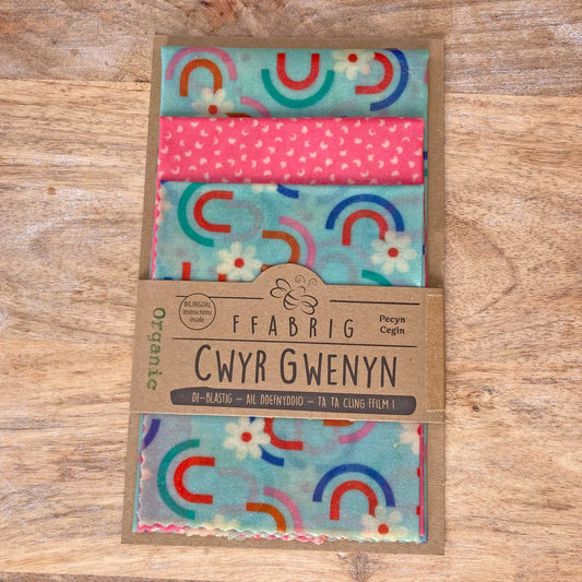 Beeswax Wraps - Kitchen Pack - Enfys / Rainbow