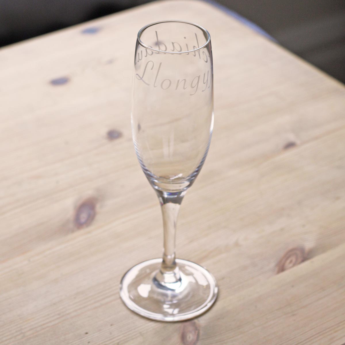 Champagne Flute / Glass - Llongyfarchiadau - Congratulations - NEW