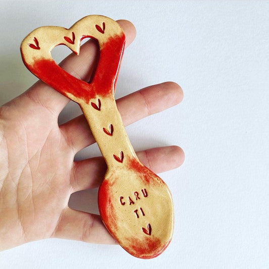 Love Spoon - Decoration - Ceramic - Caru Ti / Love You