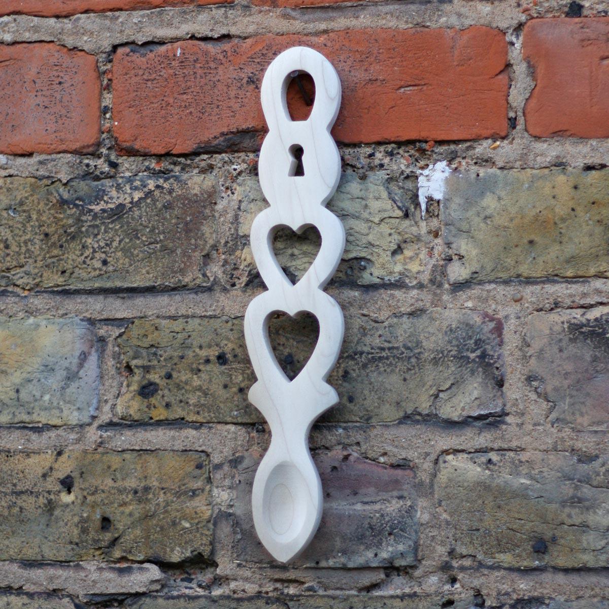 Love Spoon - Handmade - Welsh - Large - Natural