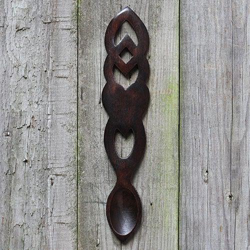 TRADE Love Spoon - Handmade - Welsh - Medium - Dark