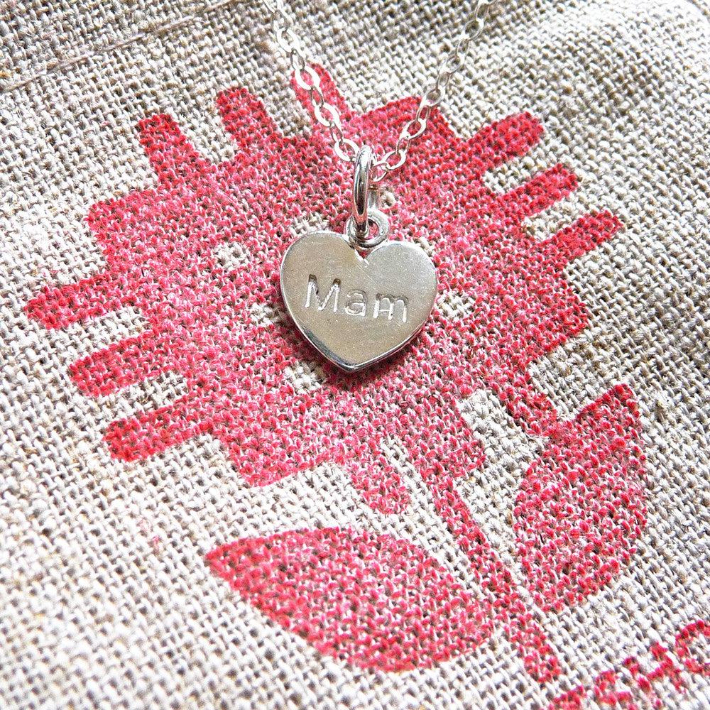 Pendant / Charm - Mother - Mam - Sterling Silver or Gold Plated