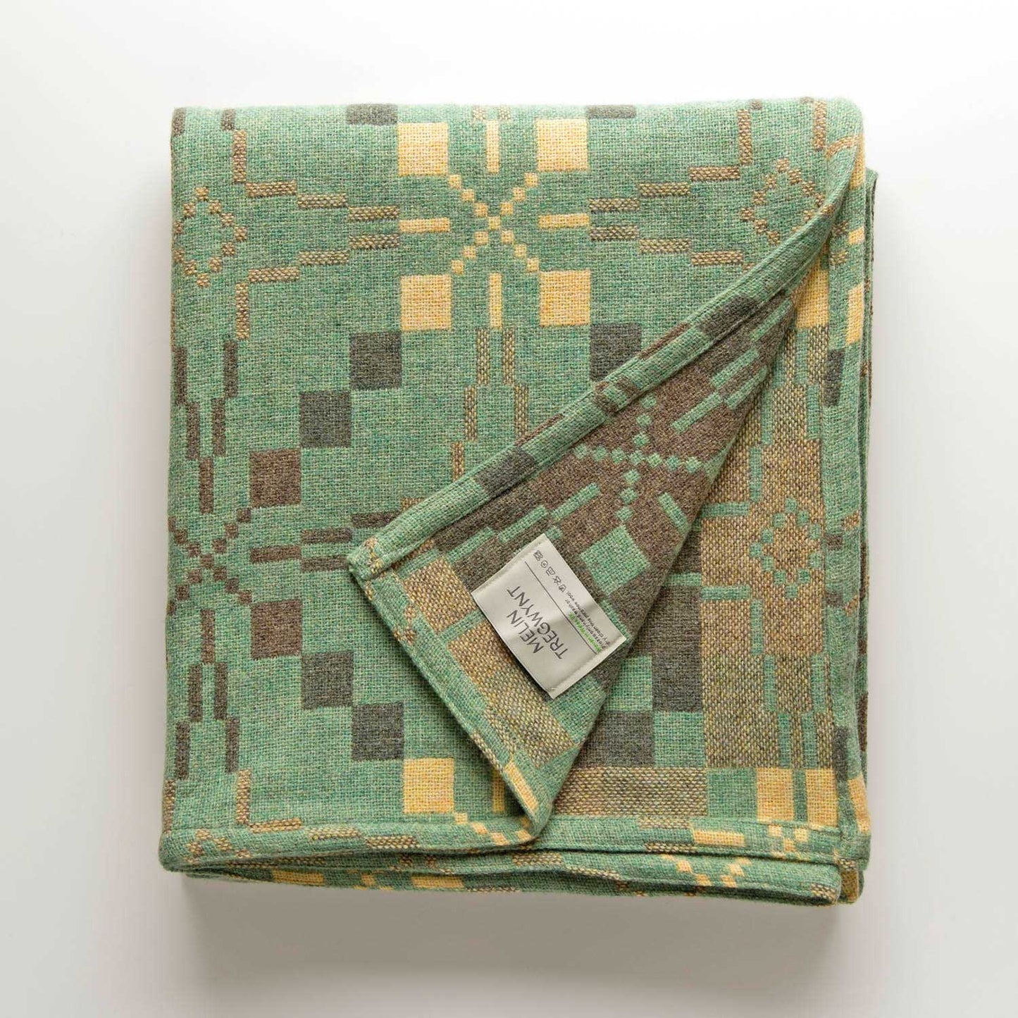 Throw / Blanket - Melin Tregwynt - Vintage Star - Mint Green