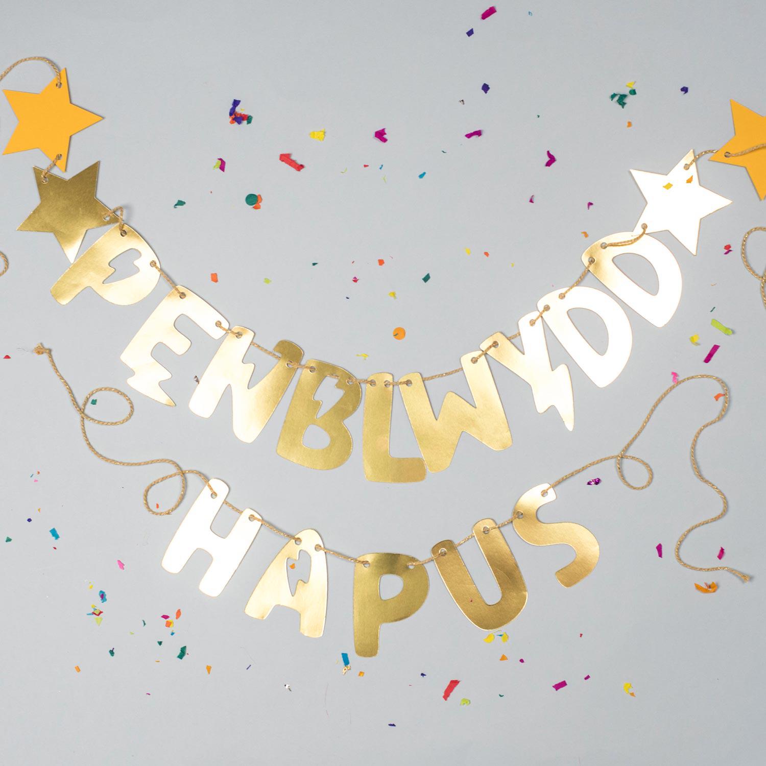 Bunting Garland - Penblwydd Hapus - Happy Birthday