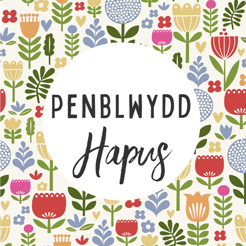 Card - Happy Birthday / Penblwydd Hapus - Scandi Floral