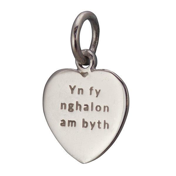 Mini Charm / Pendant - Yn Fy Nghalon Am Byth - Sterling Silver or Gold Plated