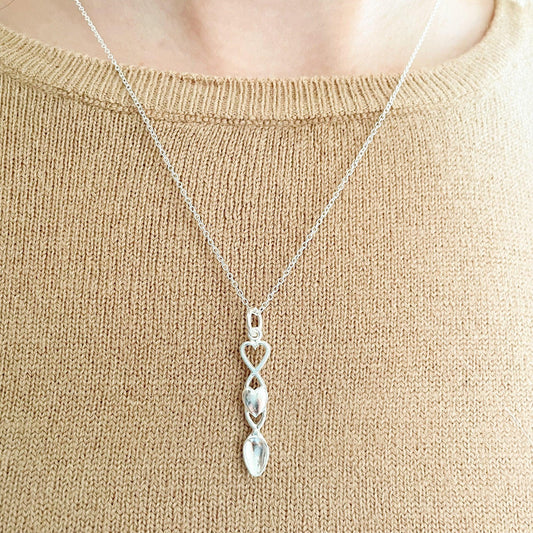 Necklace - Sterling Silver - Welsh Lovespoon - 16" Chain