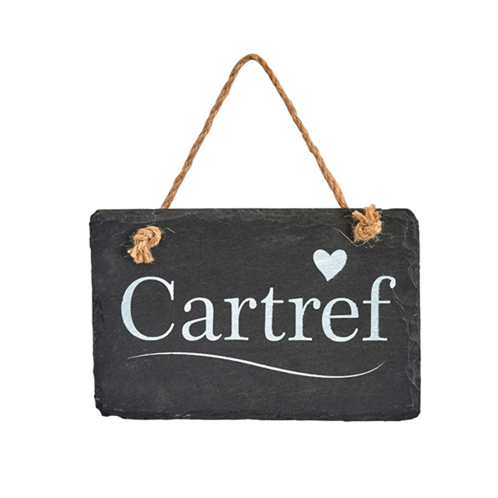 Slate Hanging Sign - Cartref - Home