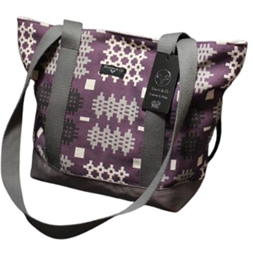 Shoulder Bag - Welsh Tapestry Print - Purple