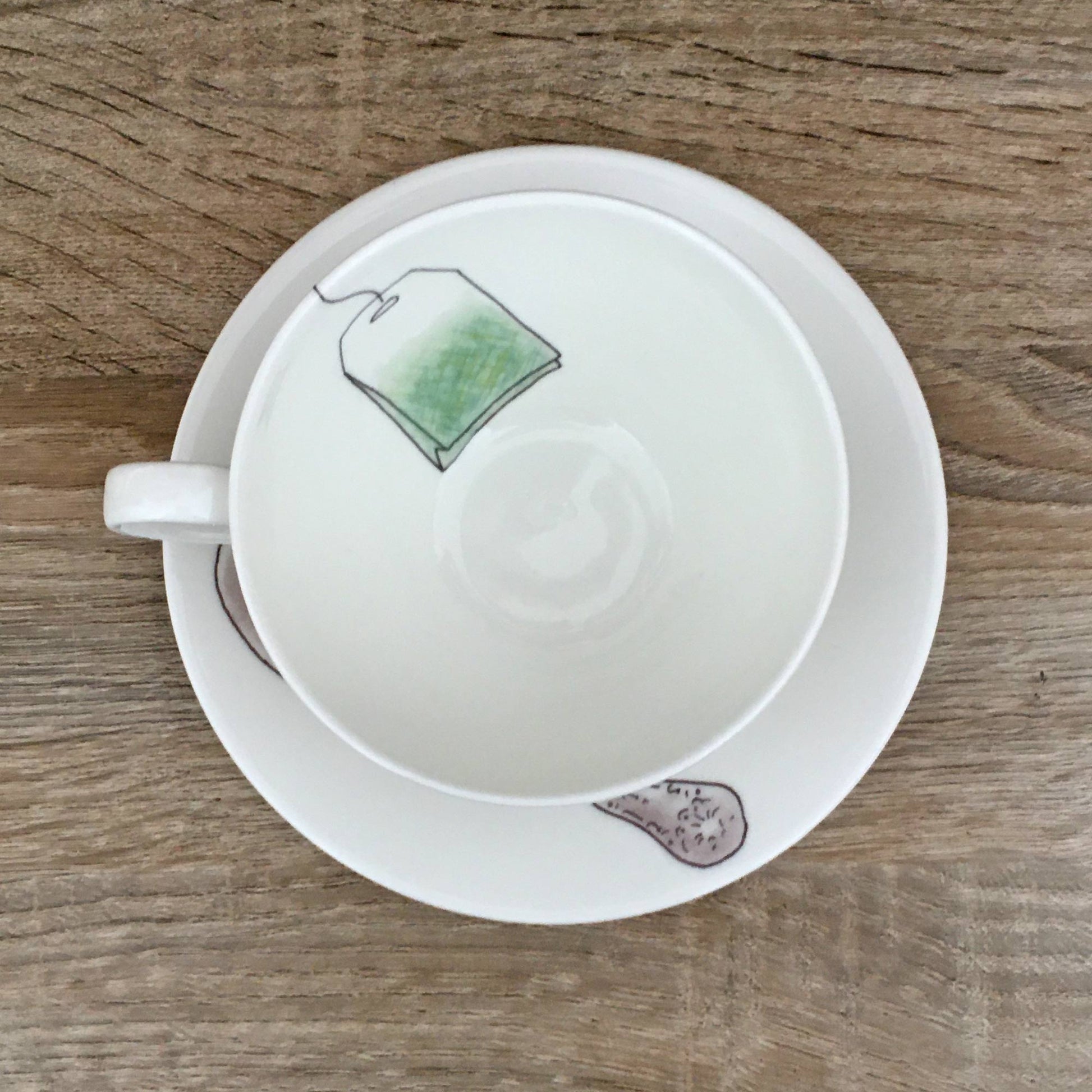 Cup & Saucer - Teabag - Te Mintys / Mint Tea - XL