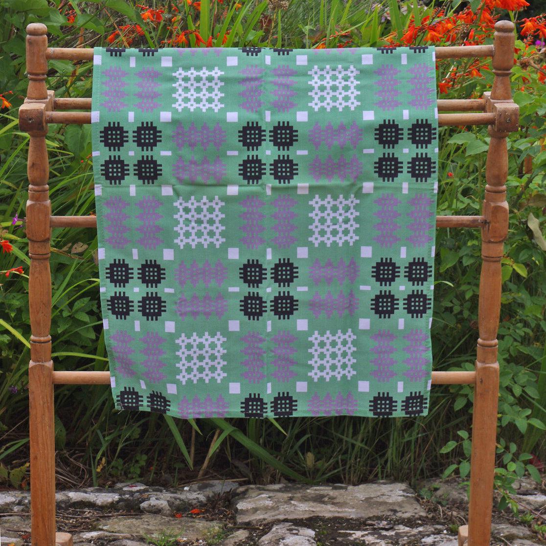 Tea Towel - Welsh Tapestry Print - Green
