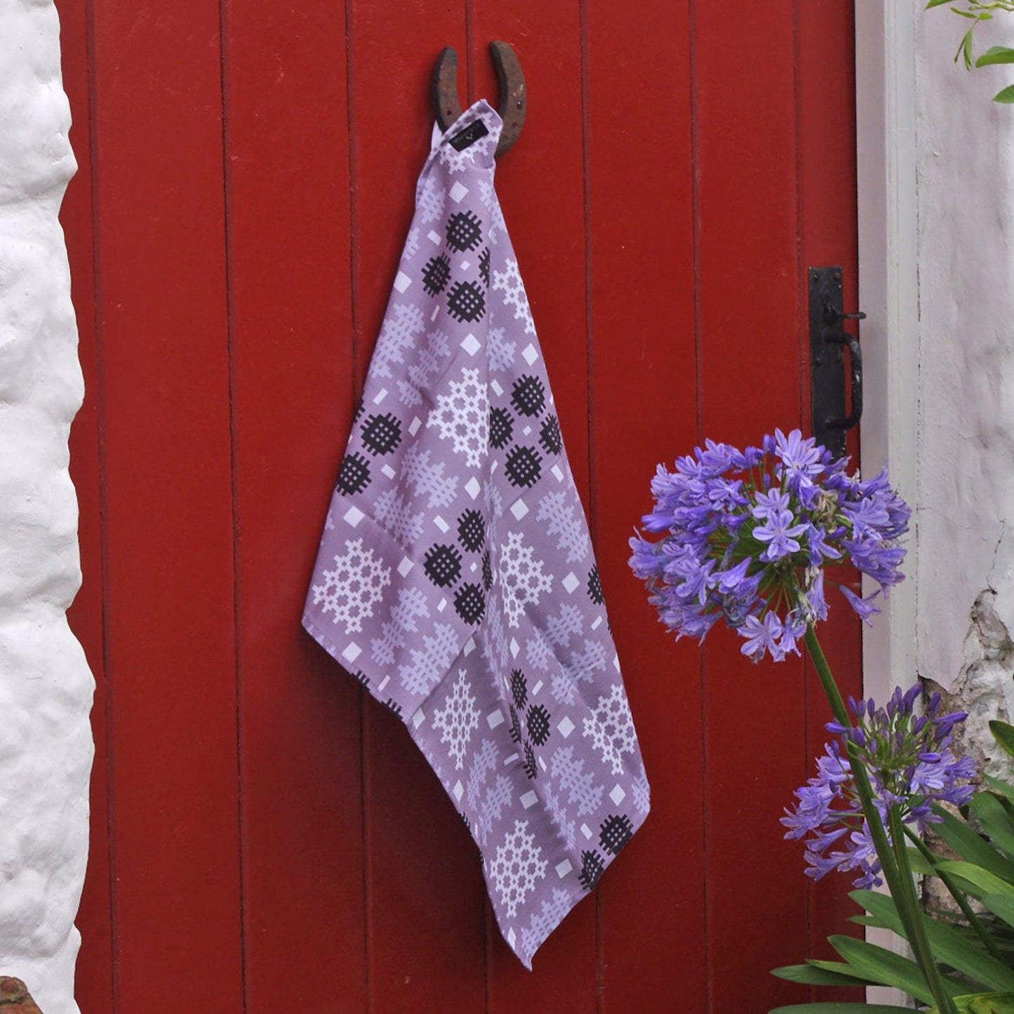 Tea Towel - Welsh Tapestry Print - Grey