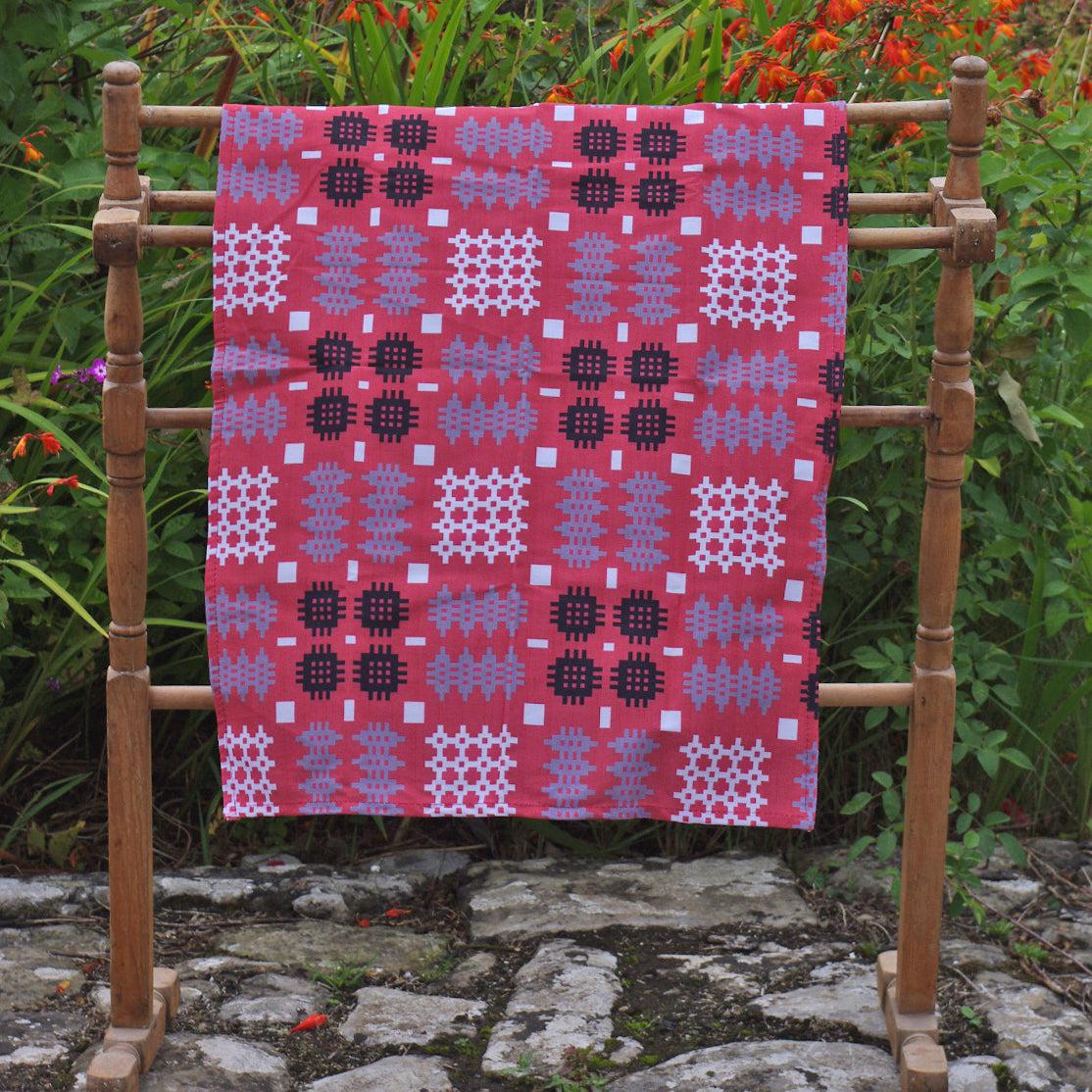 Tea Towel - Welsh Tapestry Print - Red