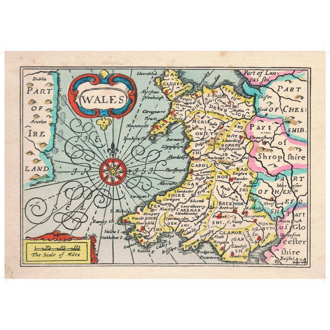 Poster / Print - Vintage Welsh Map - Wales / Cymru – The Welsh Gift Shop
