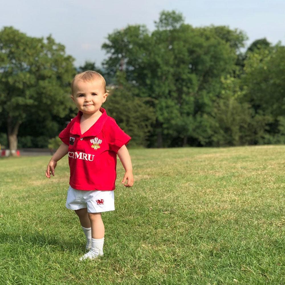 Welsh Rugby Top - Cymru - 100% Cotton - Short Sleeves - Toddler / Chil