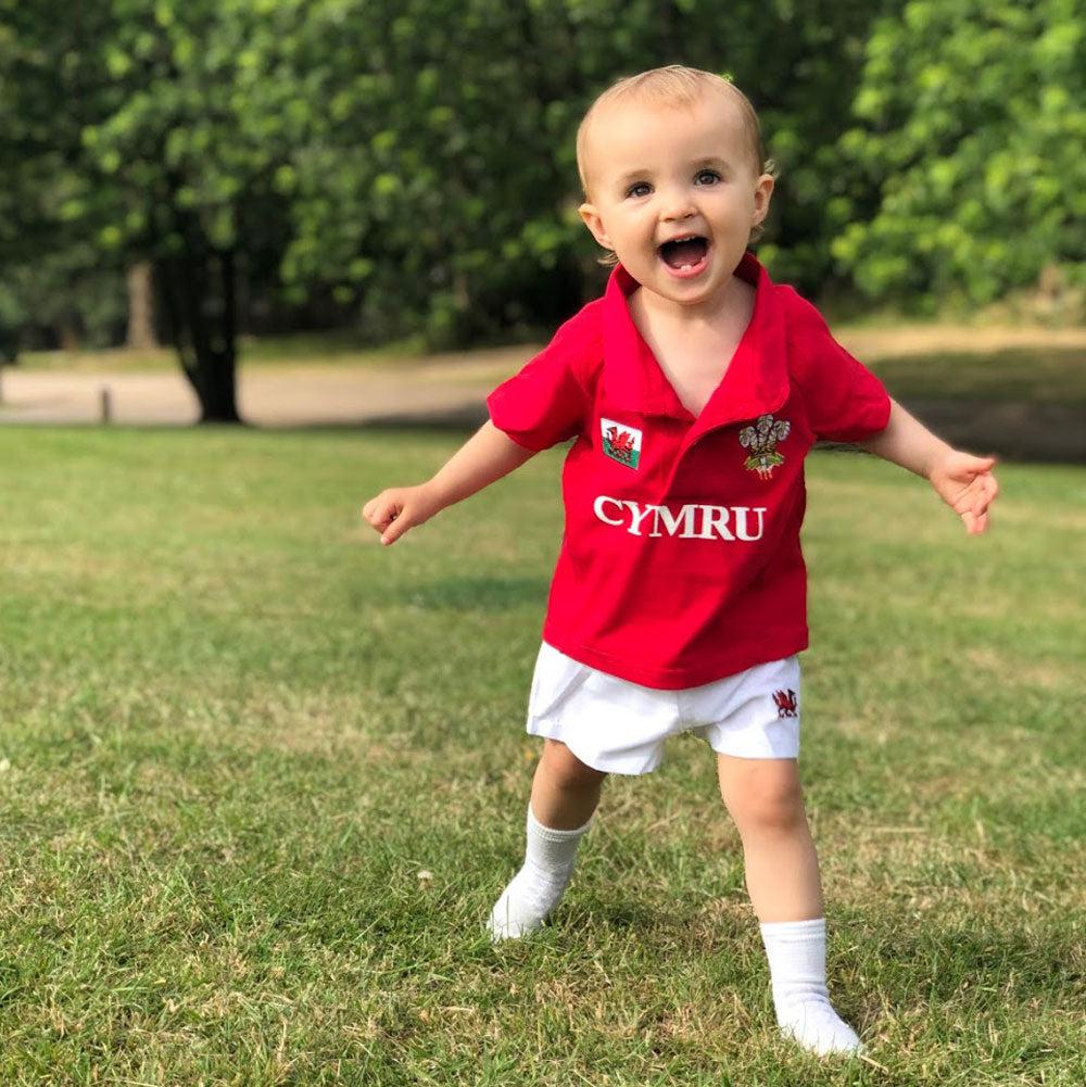 Welsh Rugby Top - Cymru - 100% Cotton - Short Sleeves - Toddler / Chil