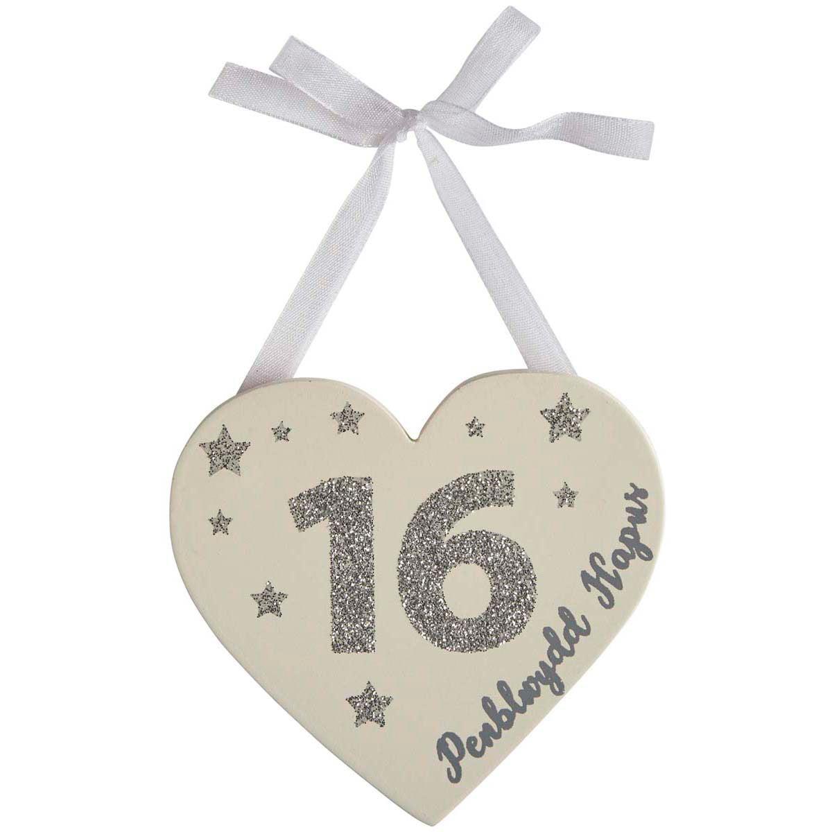 Heart Decoration - Penblwydd Hapus / Happy Birthday - Age