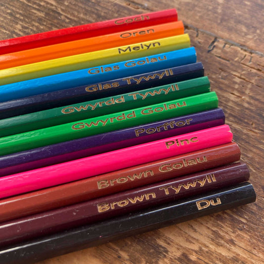 Colouring Pencils Set - Welsh Colour Names