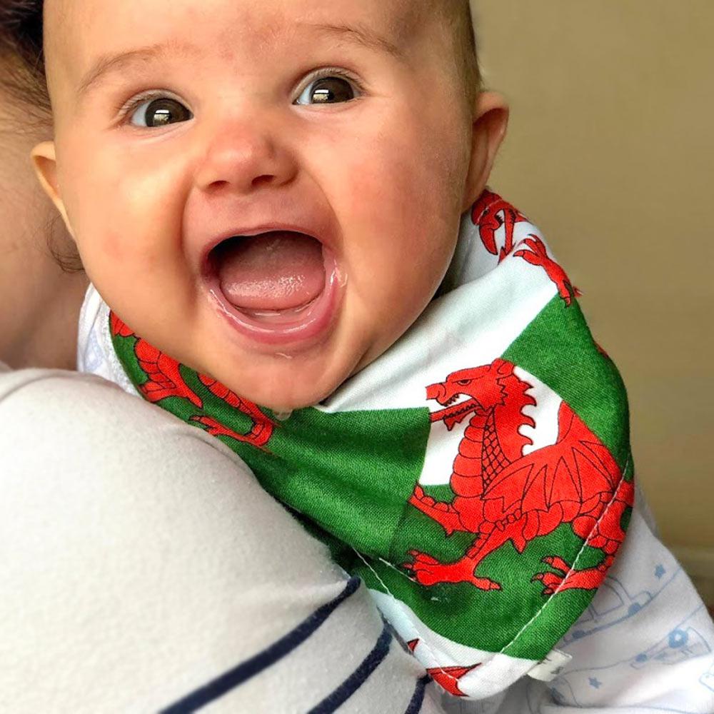 Dribble Bib / Bandana - Wales Flag - Welsh Dragon