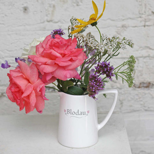 Jug / Vase - Flowers - Blodau - Small-The Welsh Gift Shop
