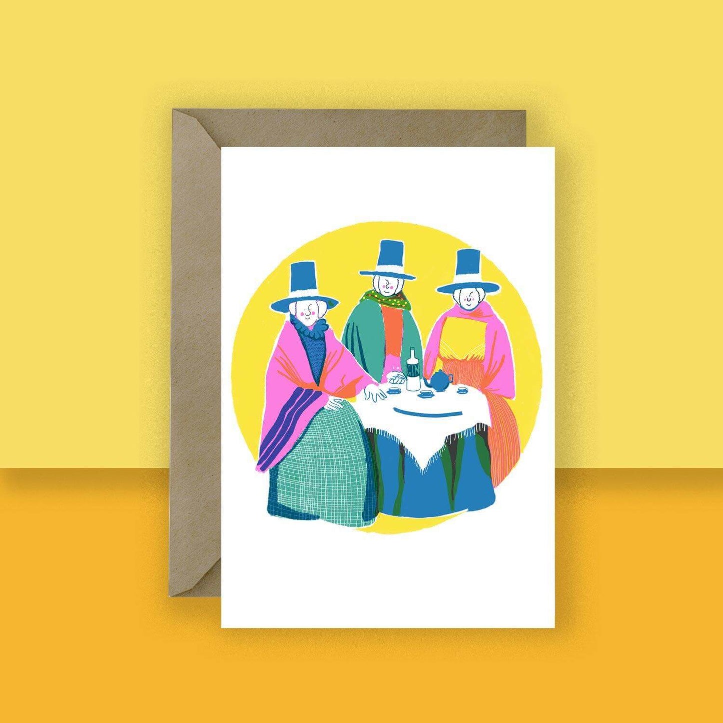 Greeting Card - Risograph - Welsh ladies