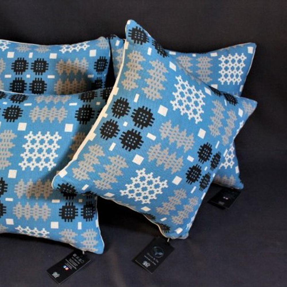 Cushion - Welsh Tapestry Print - Blue