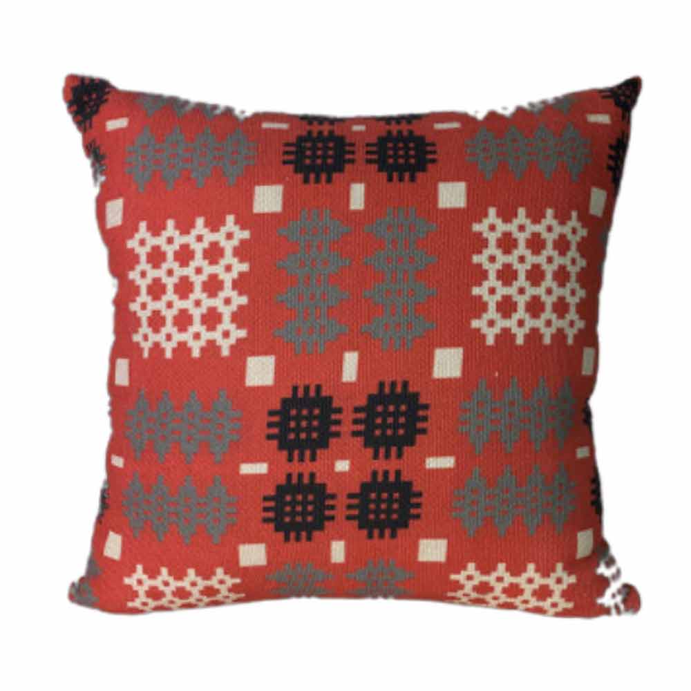 Cushion - Welsh Tapestry Print - Red
