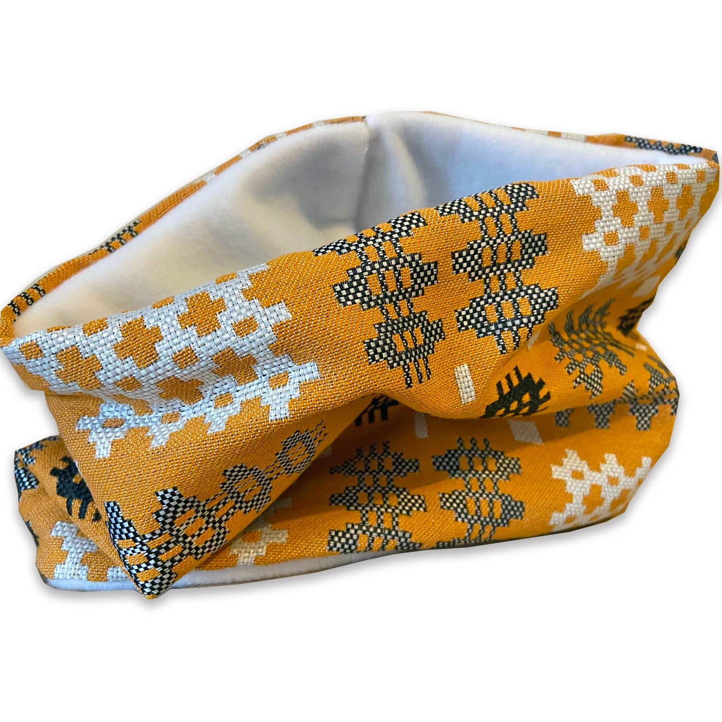Snood / Scarf - Welsh Tapestry Print - Mustard Yellow