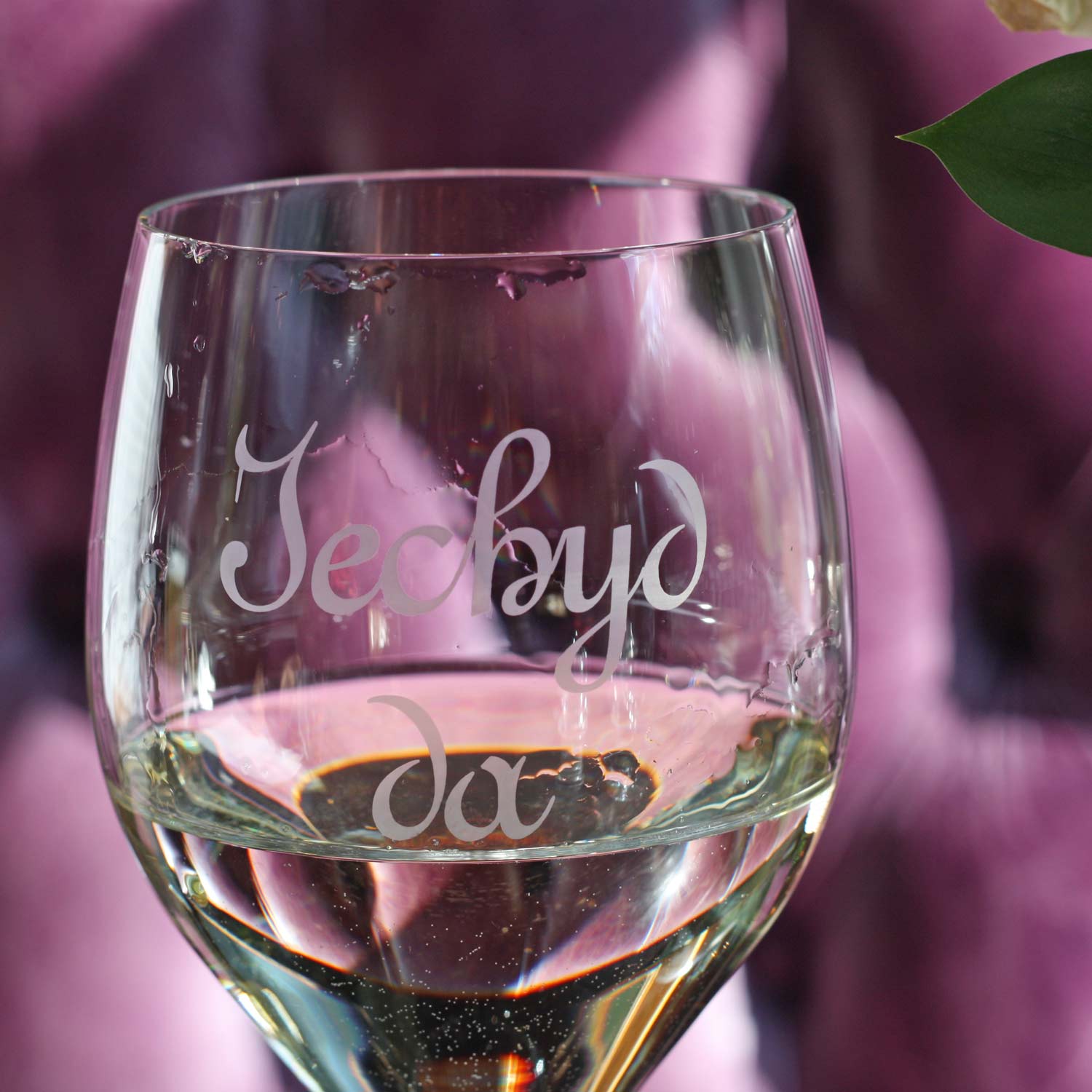 Wine Glass - Iechyd Da - Cheers / Good Health - NEW
