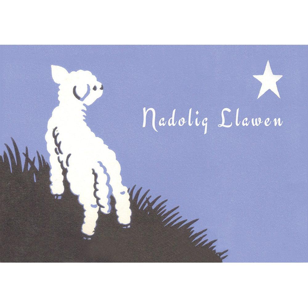 Card - Nadolig Llawen - Christmas Lamb