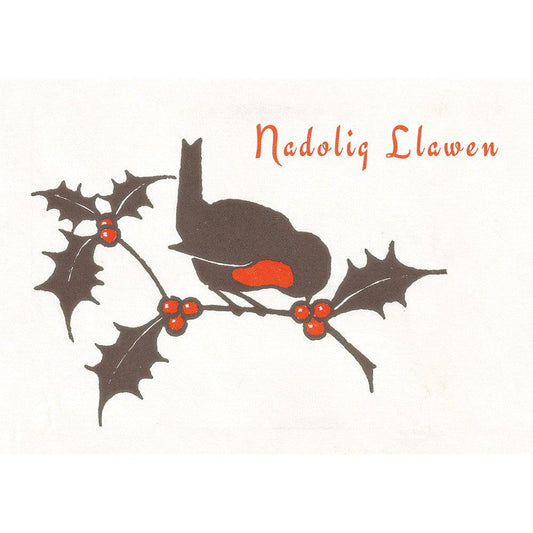 Card - Nadolig Llawen - Christmas Robin