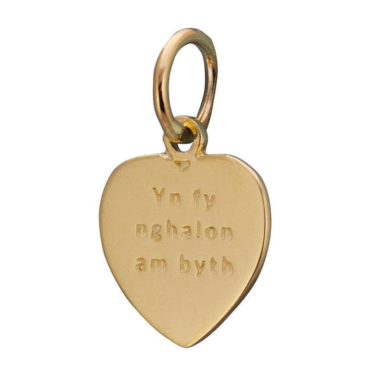 Mini Charm / Pendant - Yn Fy Nghalon Am Byth - Gold Plated